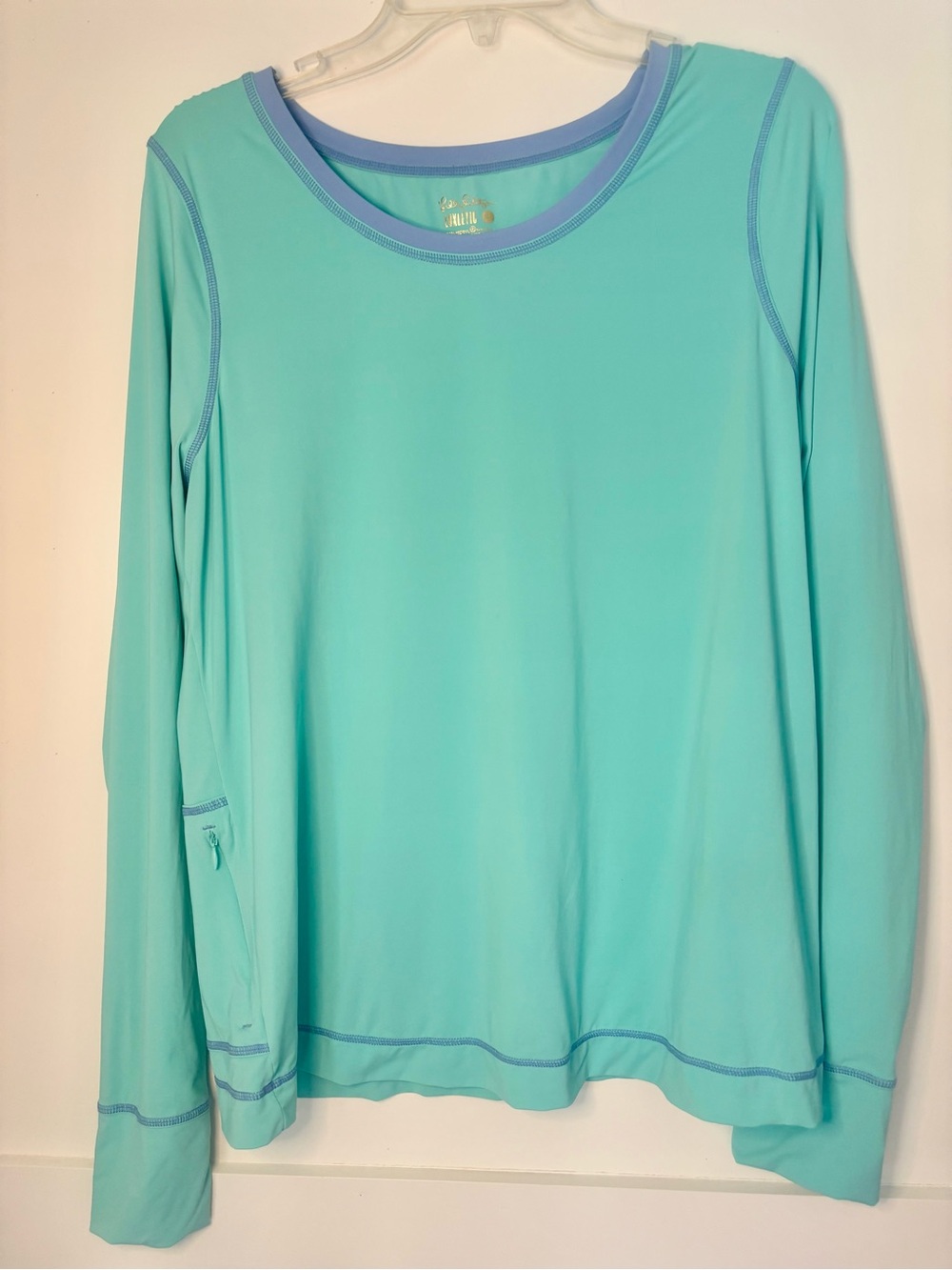 Lilly Pulitzer Aqua and Periwinkle Athletic Scoop Neck Top size XL